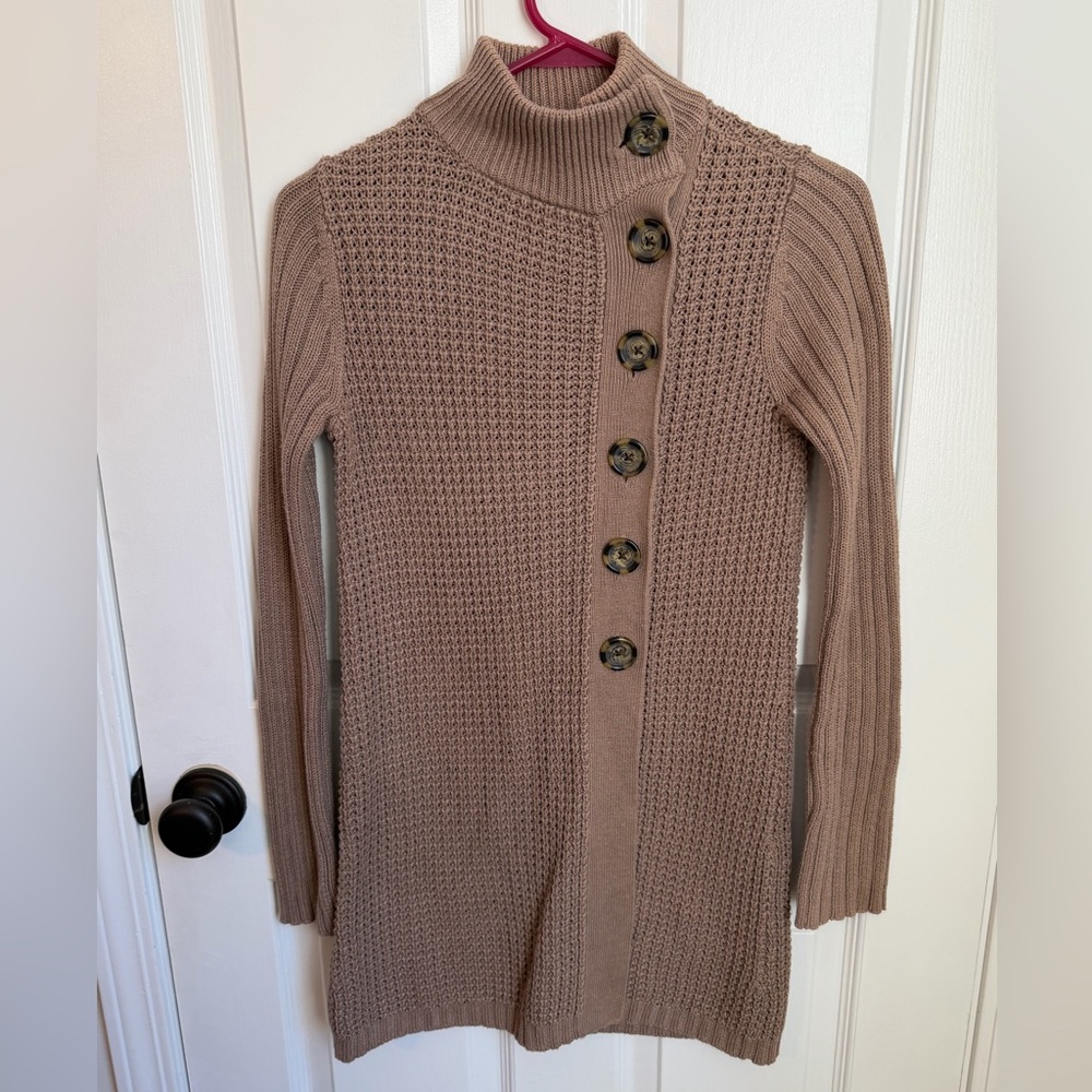 GAP Toffee Knit Asymmetrical Long Knit Cardigan Small